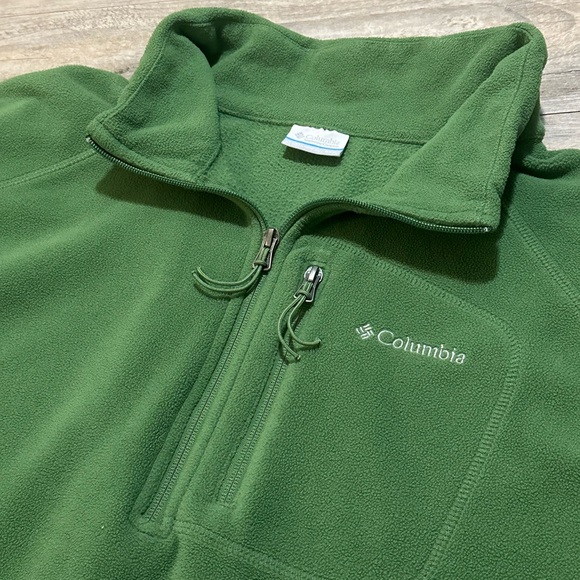 Columbia 3/4 Zip Pullover Fleece Green - Picture 6 of 6